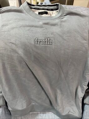 Truth Embroidered Pale Blue Crewneck Sweatshirt